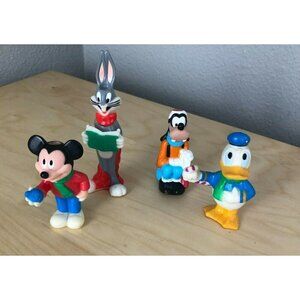 Vintage Disney Christmas Light Covers Set of 4 - Mickey Goofy Buggs Donald Duck